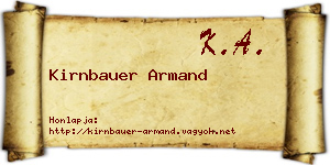 Kirnbauer Armand névjegykártya